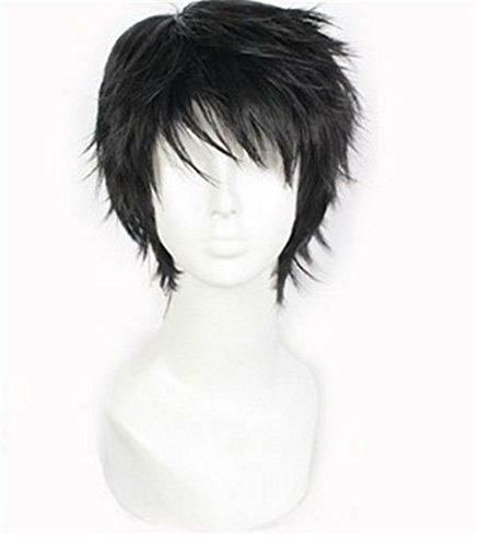 Short Black Men Fluffy Straight Cosplay Heat Resistant Halloween Wig