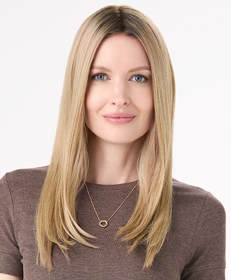 BARELY THERE STRAIGHT 16″ Topper by Envy, Heat-Friendly ANY COLOR! Mono Base NEW
