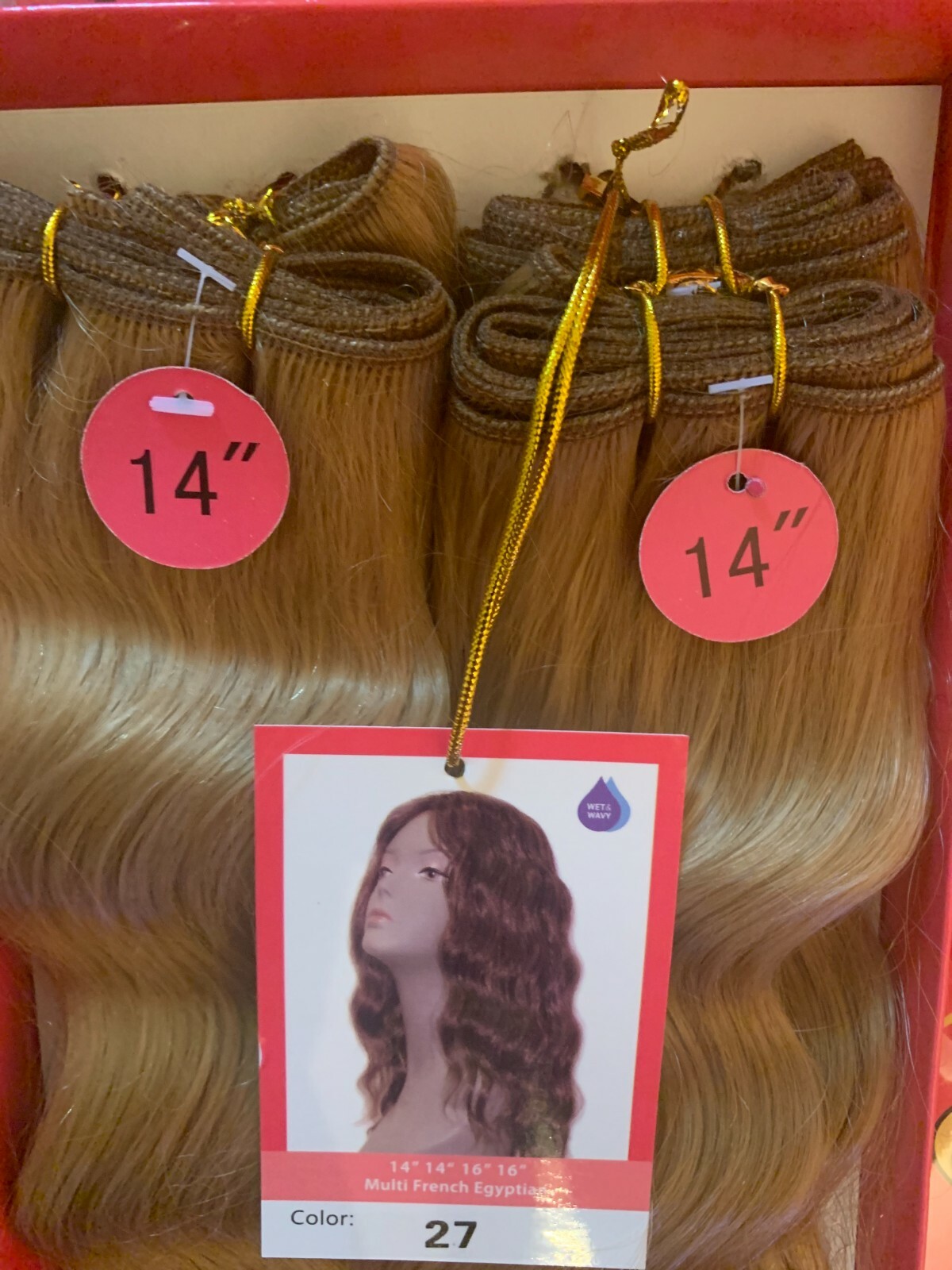 Premium Human Hair Blend for Weaving, French Egyptian, 4pc 2×14 2×16
