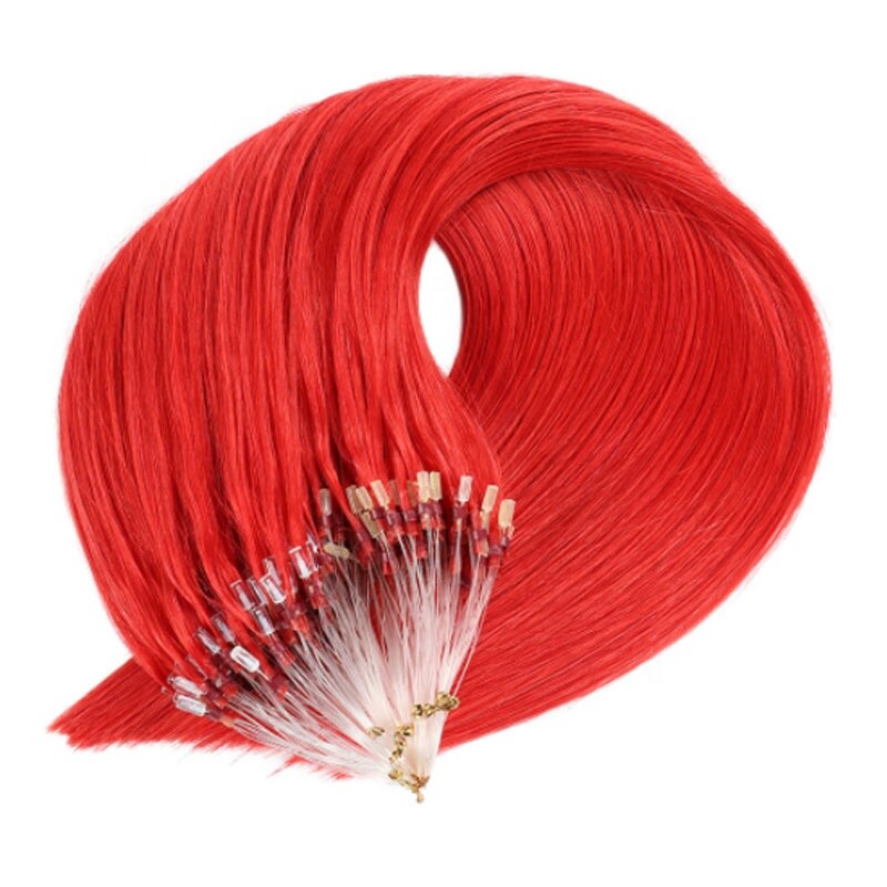 Micro Link Loop Tip Human Hair Extensions Micro Bead Remy Straight European Hair