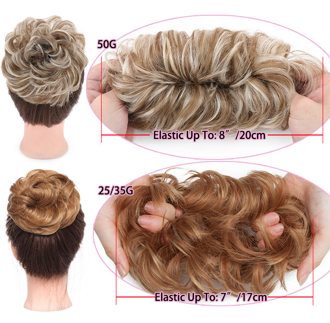 Hair Bun Messy Hair Piece Scrunchie Updo Curly Fake Hair Extension Real As Human