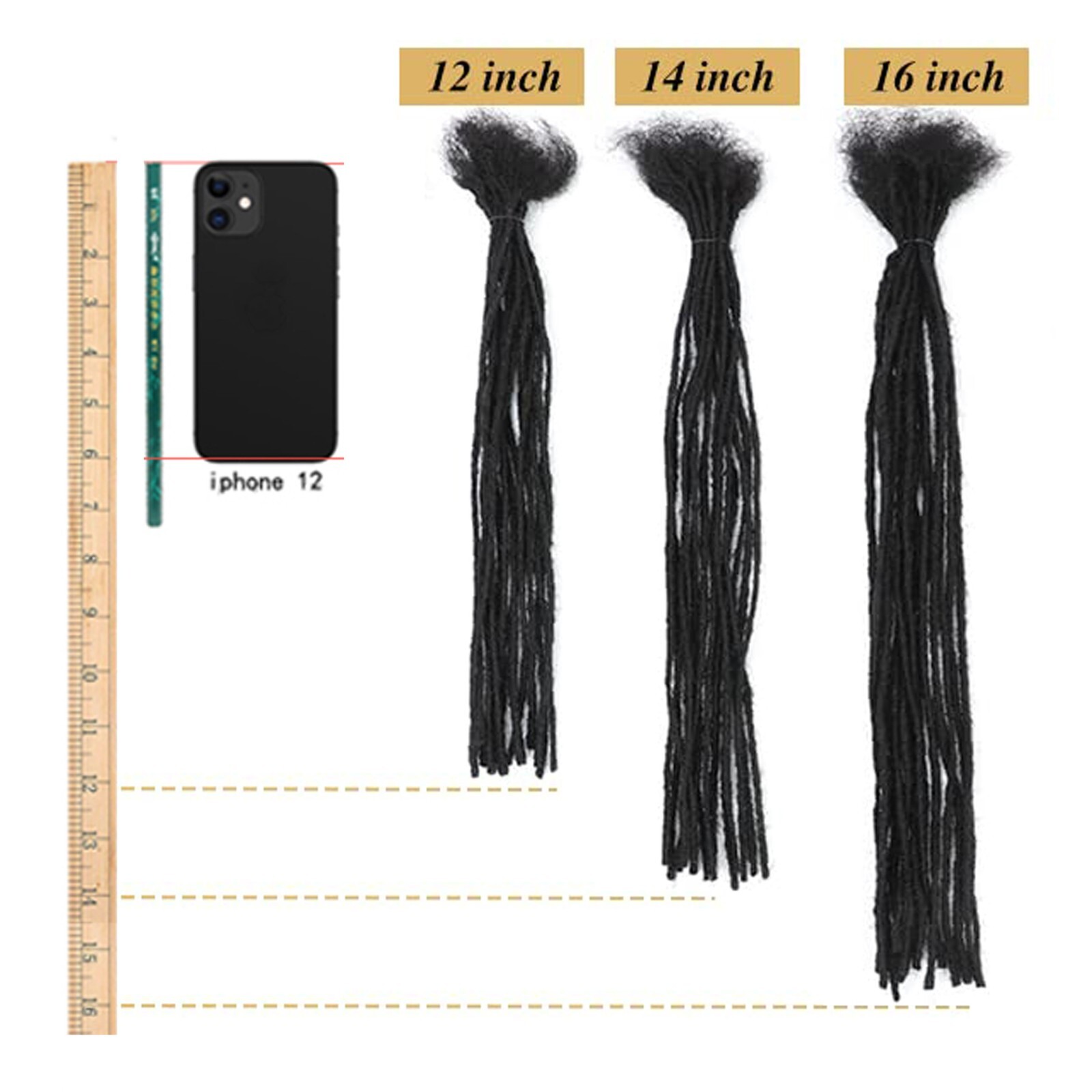 8-24″ 0.2cm Thin Dreadlocks Human Hair Dreads Extensions Sister Locs Afro Dreads