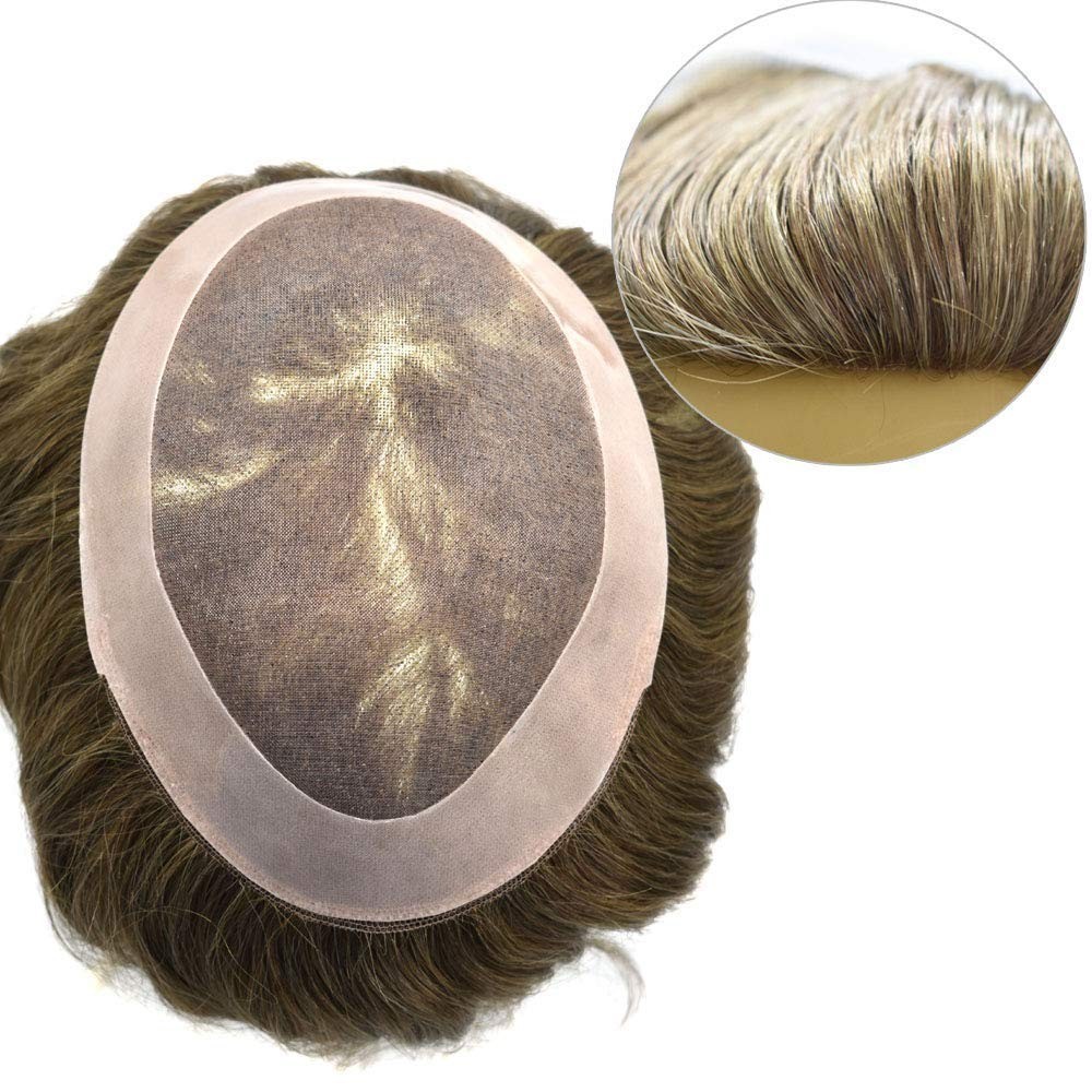 Toupee for Men Hair System Replacement Monofilament Mens Toupee Hairpiece