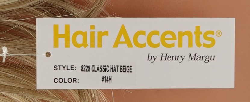 CLASSIC HAT by HENRY MARGU, Beige Hat w/Hair, 14H Lt/Med Blonde *CLEARANCE!* NEW