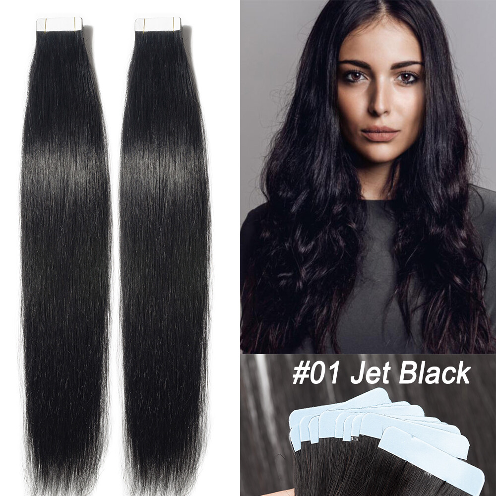HOT SALE Tape in Remy Human Hair Extensions Skin Weft 40pcs THICK Full Head Weft