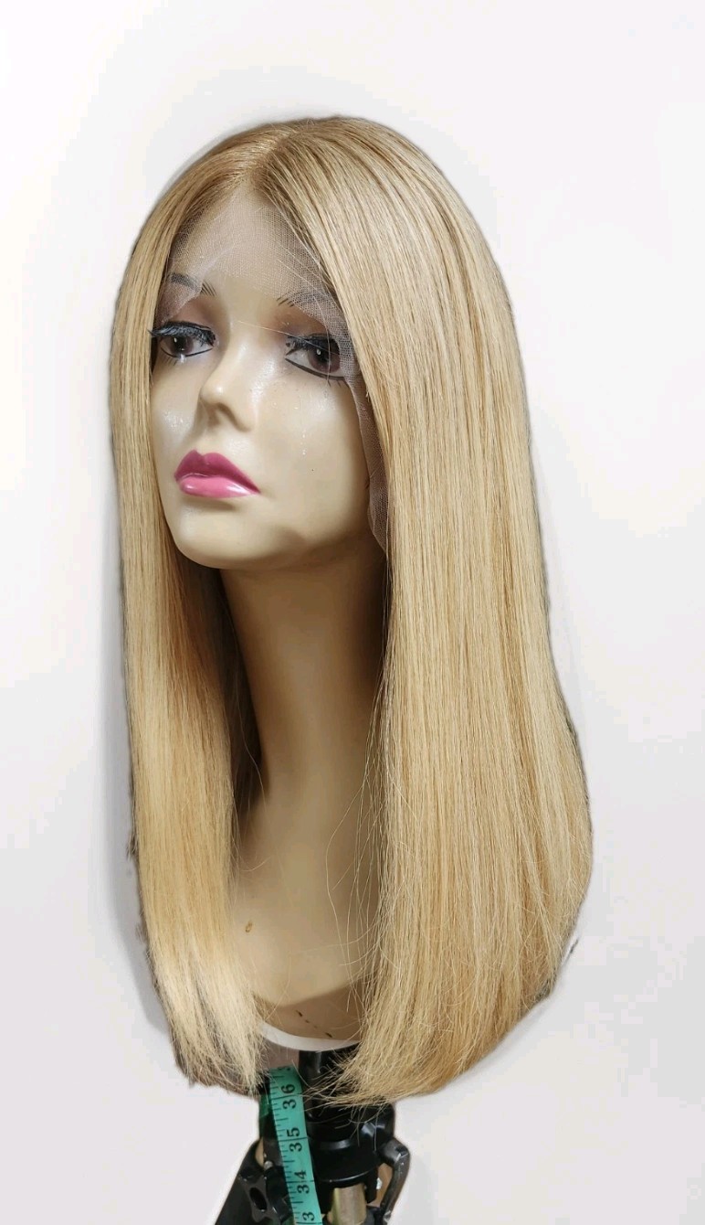 100% HUMAN HAIR A GOLDEN BLONDE LACE TOP WIG 22” M CAP