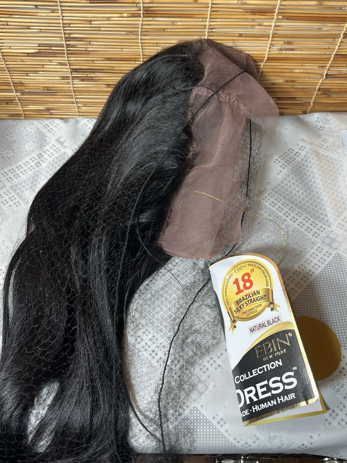 Ebin New York 18″ Brazilian Silky 360 Full Lace Wig 100% Virgin Human Black Natu