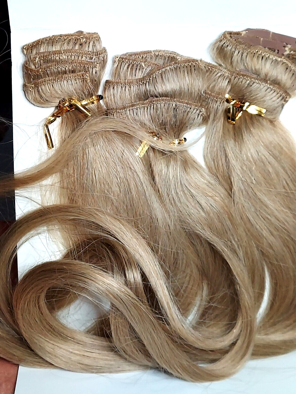3 bundle Blonde Clip Hair Extension Silky 100% Remy Human Hair 19″