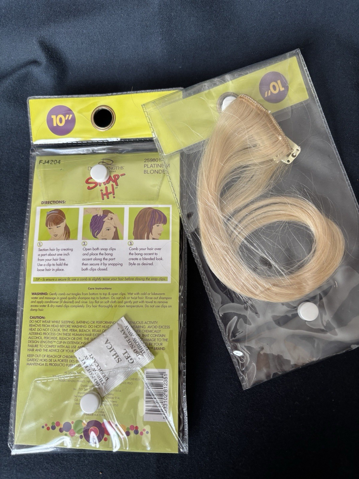 2 Design Links/Snap It /Platinum Blonde 10 Inch X 4 Inch Human Hair Extensions
