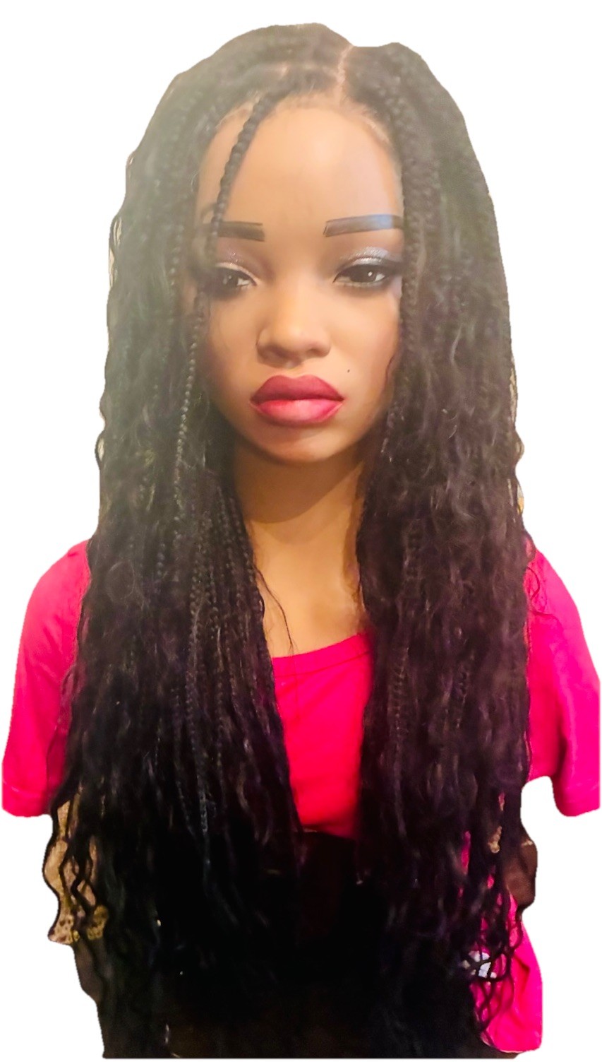 Afro Kinky Base Yaki Texture Boho Braided FullLW With Invisible Drawstring 26”