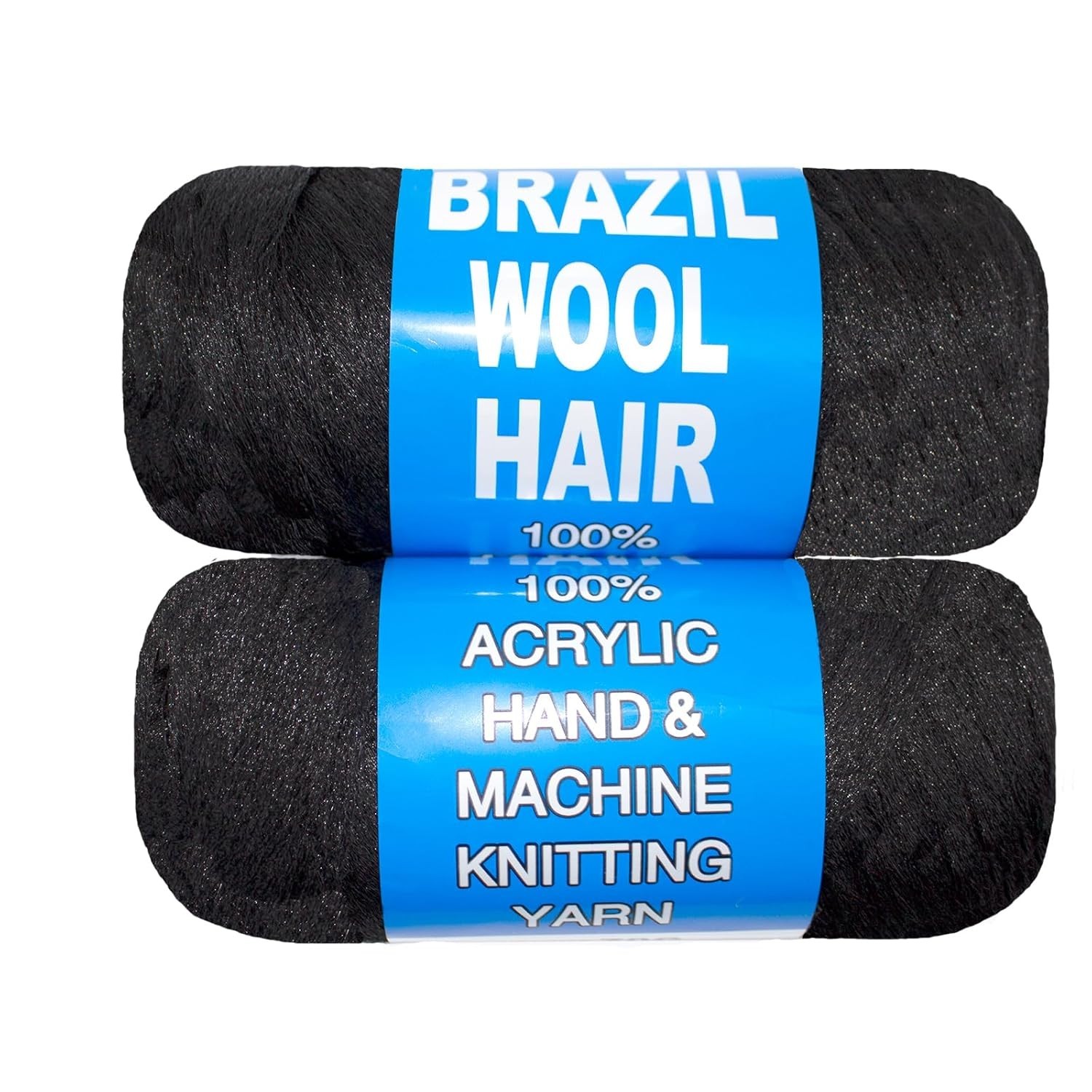 2 Roll Natural Black Brazilian Wool Hair Yarn for Jumbo Braids 2Roll, 1B
