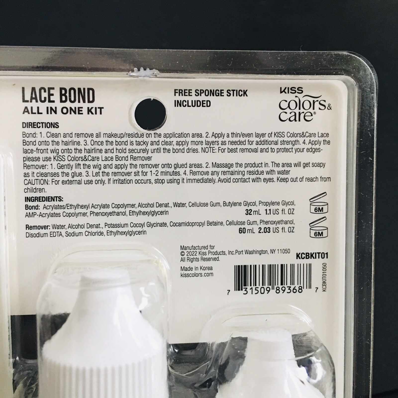 Kiss Lace Bond Kit Front Wig Adhesive Glue Extreme Hold + Remover Colors & Care