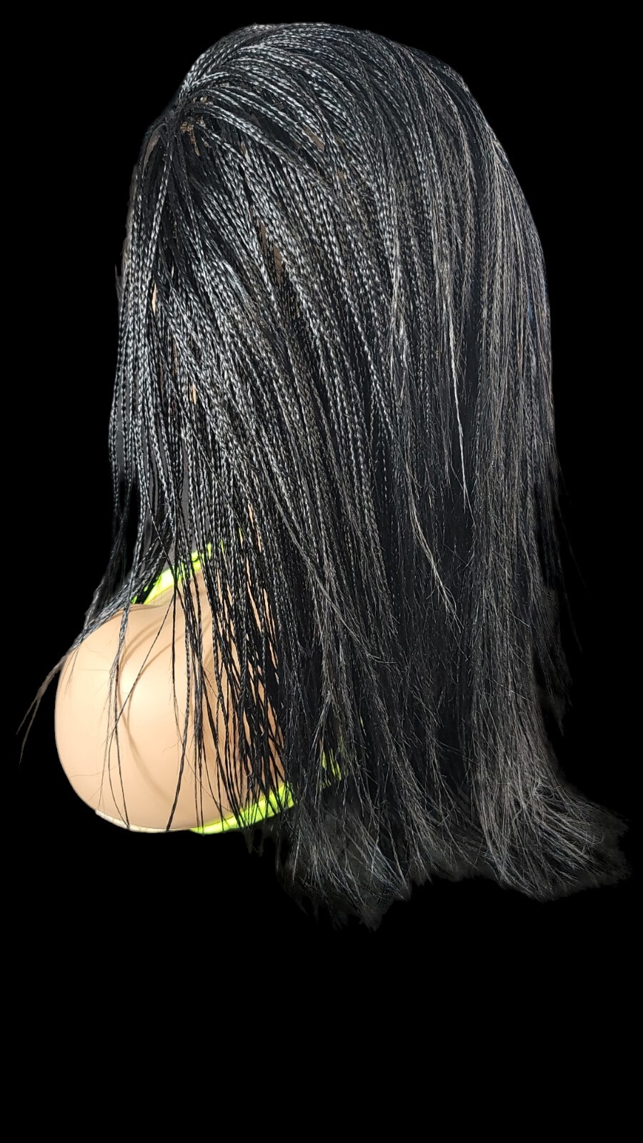 Braided Wig Micro Braids Full Lace Glueless 18” Jet Black Handmade Lightweight