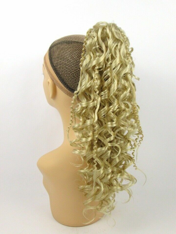 18″ LONG SPIRAL CORKSCREW CURLS CURLY HAIR HAIRDO HAIRPIECE PONYTAIL CLAW CLIP