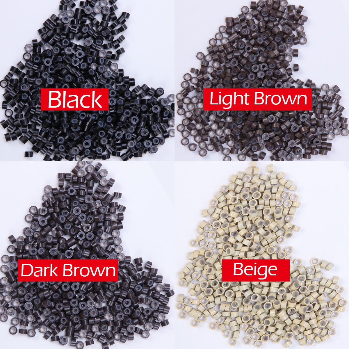 5mm 3mm 6mm Silicone Lined Micro link nano Ring Crimp Beads for Hair Extensions