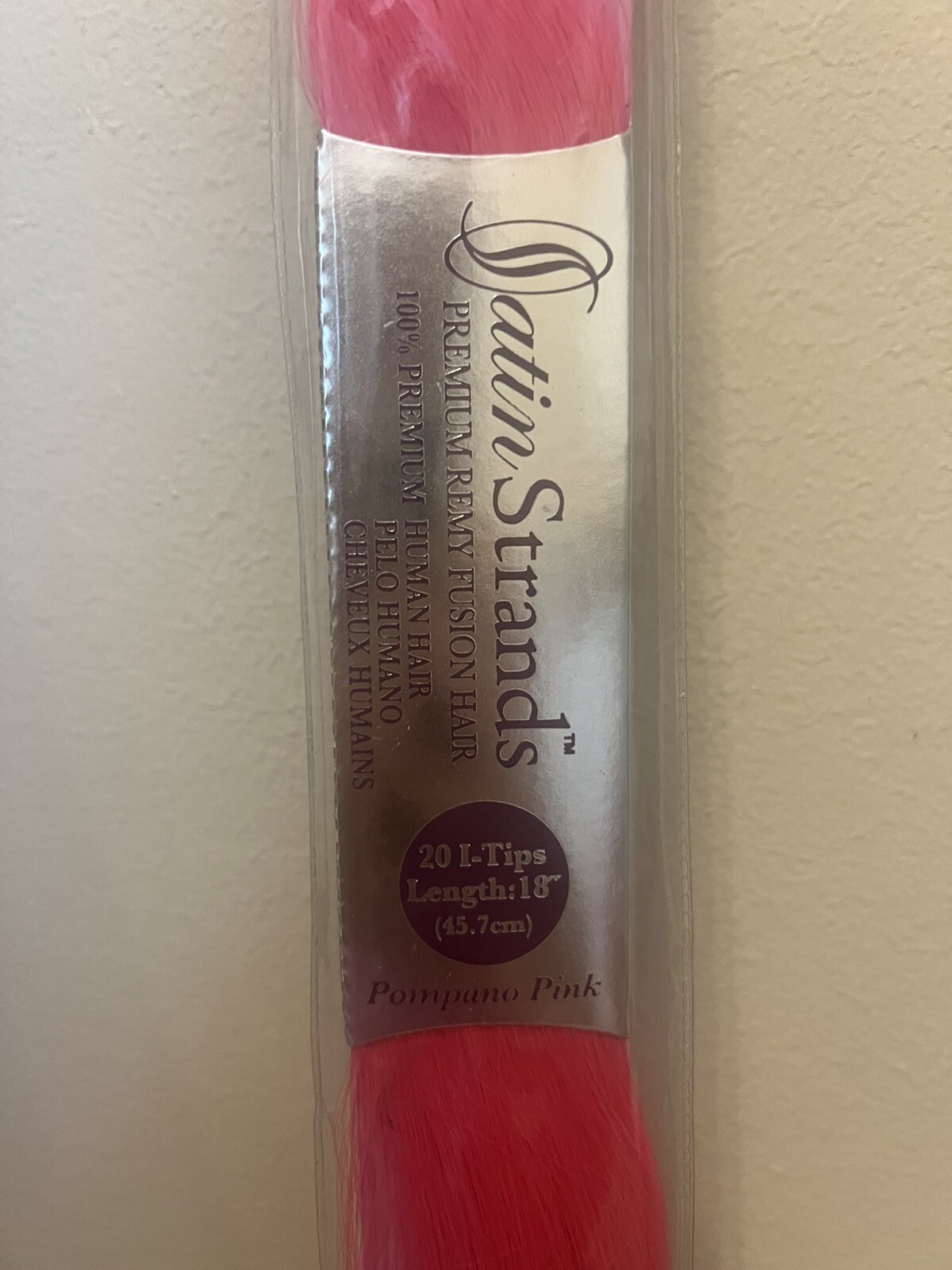 Satin Strands Premium Remy Fusion 100% Human Hair 20 I-Tips 18” Pompano Pink NEW