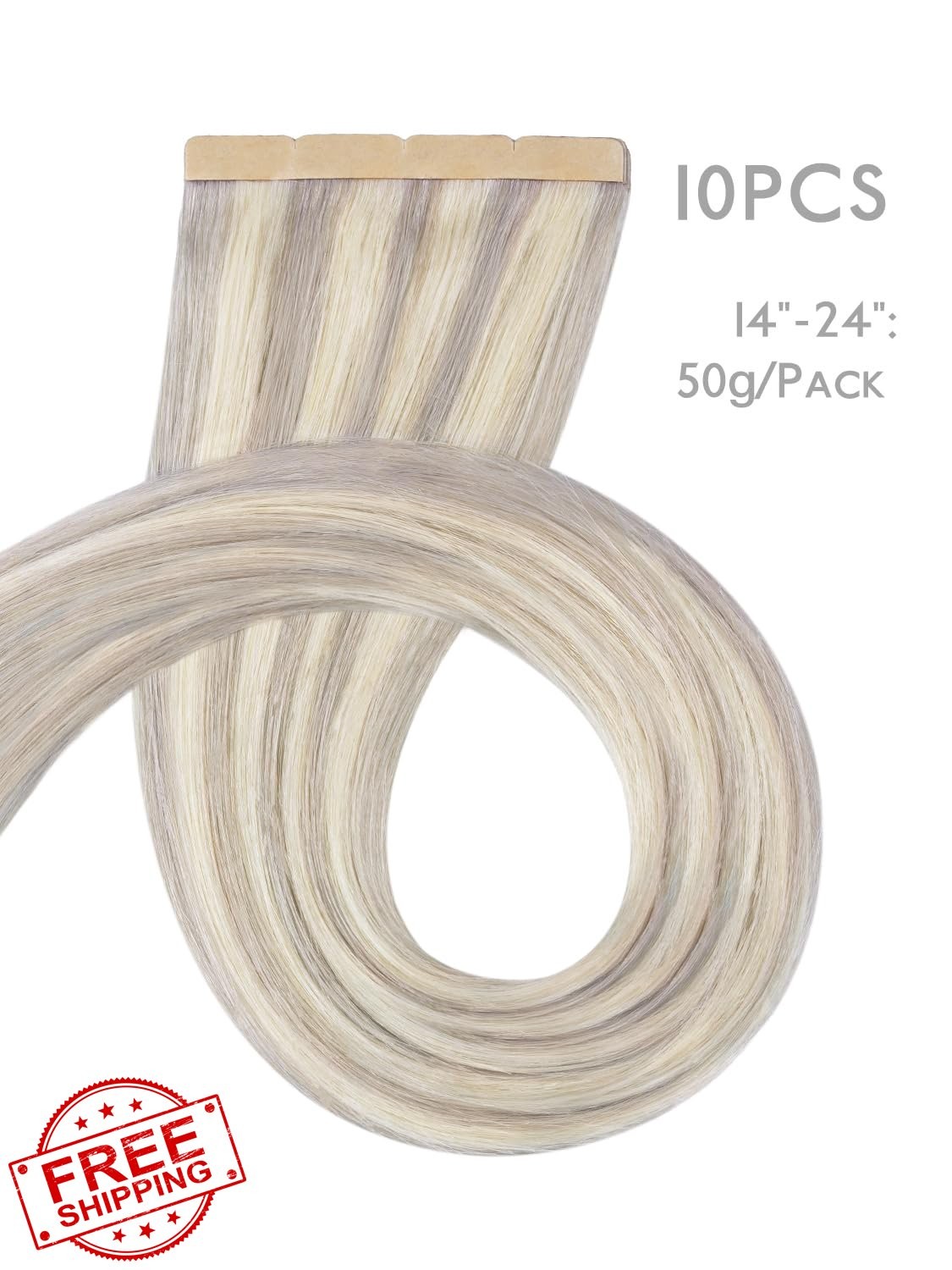 Wennalife 8cm Ash Blonde Tape Hair 18 inch