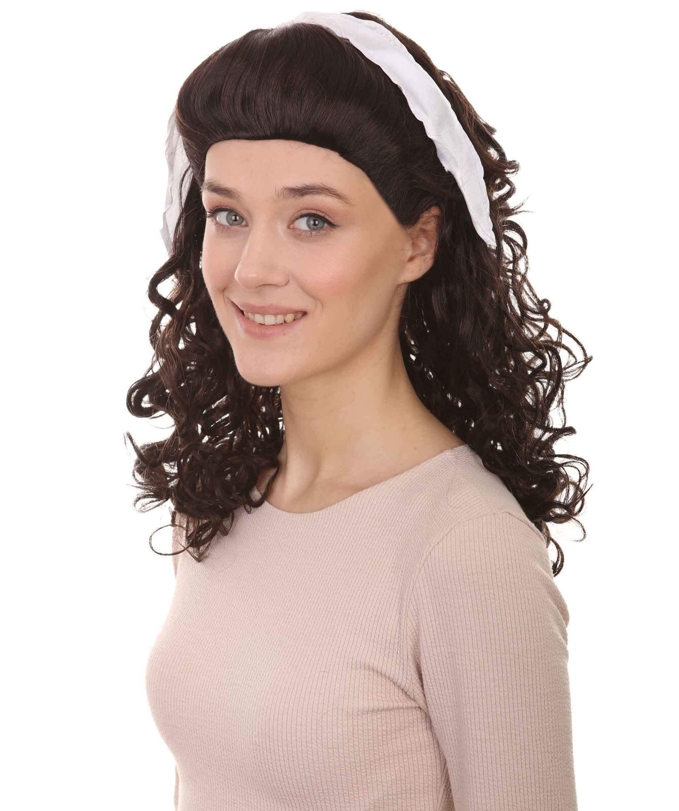 60s Homemaker Womens Dk. Brown Vintage Wig Premium Breathable Capless Cap HW-147