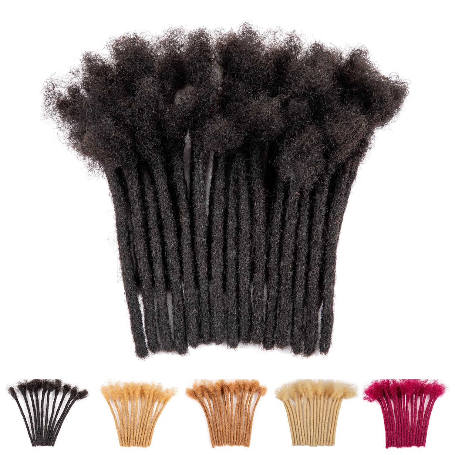 Jiajia Teresa Small 0.6Cm Width 4 Inch 30 Strands 100 Human Hair Dreadlock