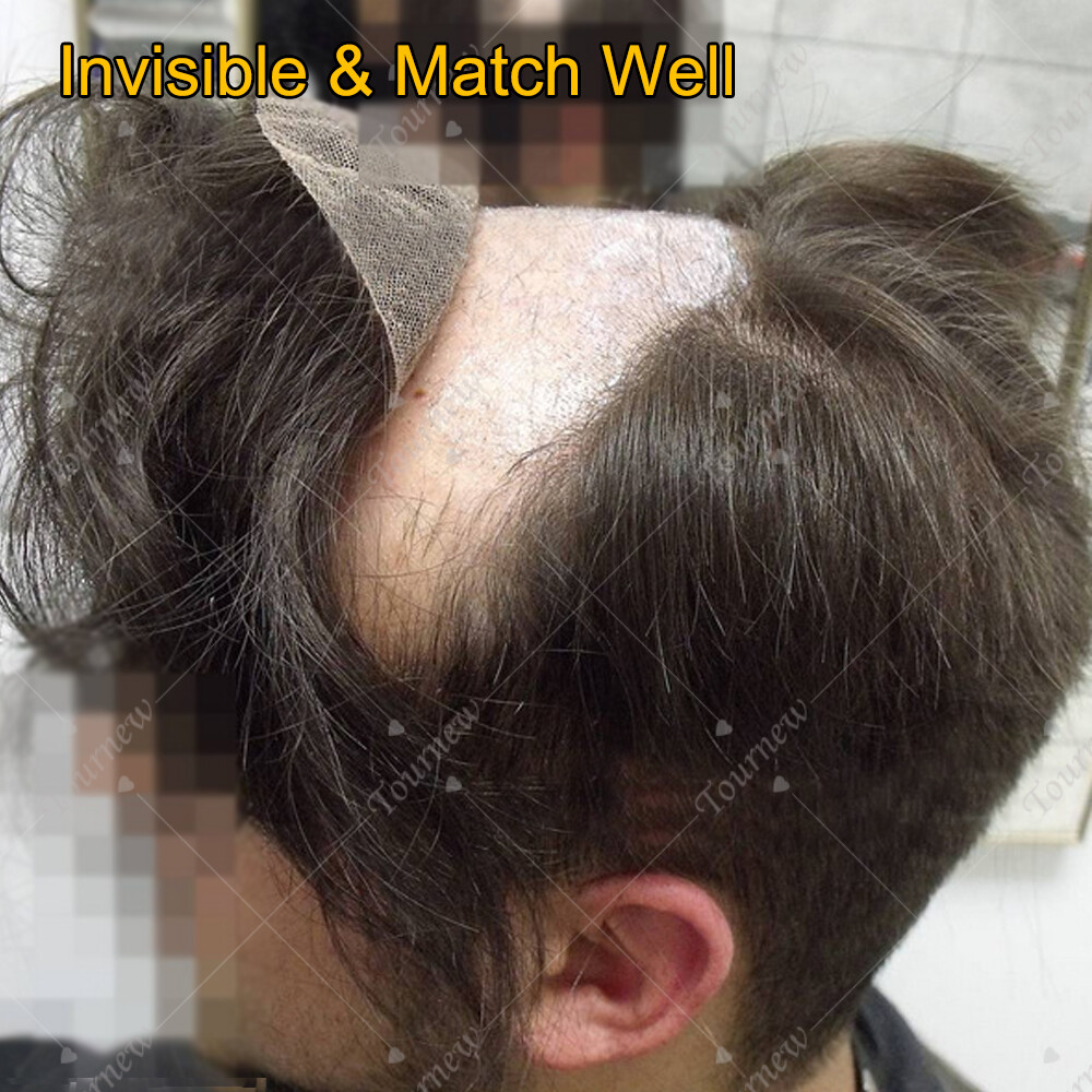 French Lace Toupee Wig 100% Remy Hair Human Hairpiece For Man Silk Base/NPU Soft