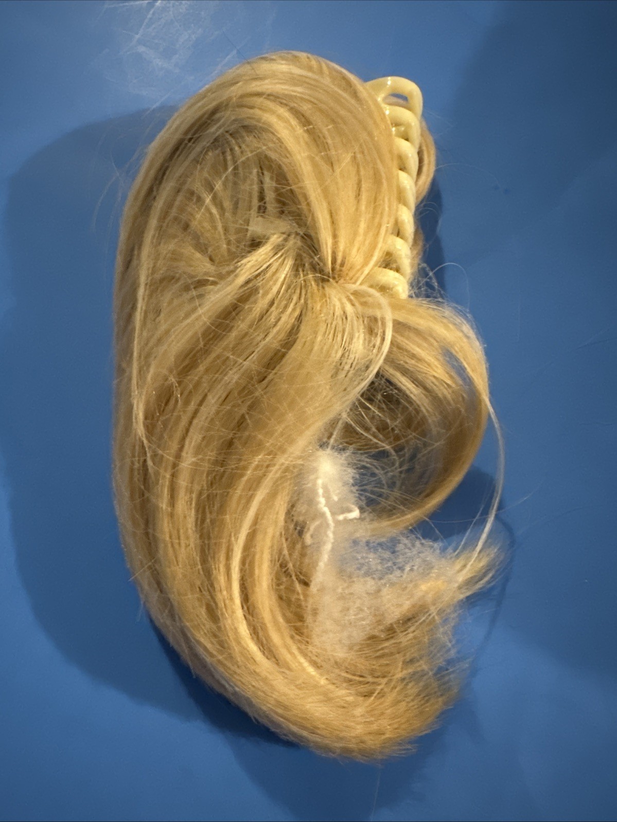 Blonde Synthetic Hair Piece Bun Or Chignon Extension With Claw Clip