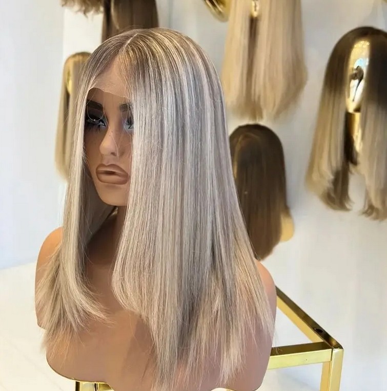 Preplucked Hairline 13x4Ombre Paltinum Blonde Lace Front Wig 100% Human Hair Wig