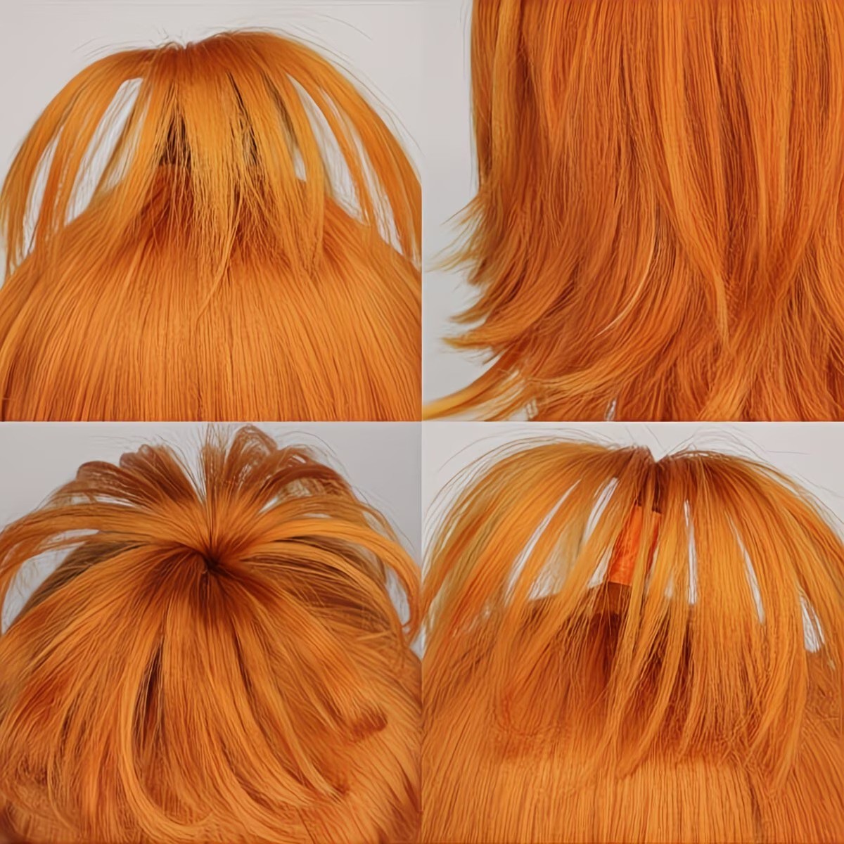 Anxiety Inside Out Orange Short Hair Wig Heat Resistant Synthetic Costume Wig