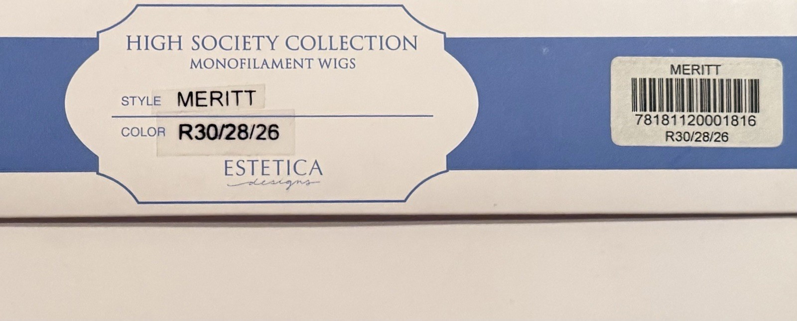 Estetica Wig Meritt R30/28/26 NEW with Tags High Society Collection Monofilament