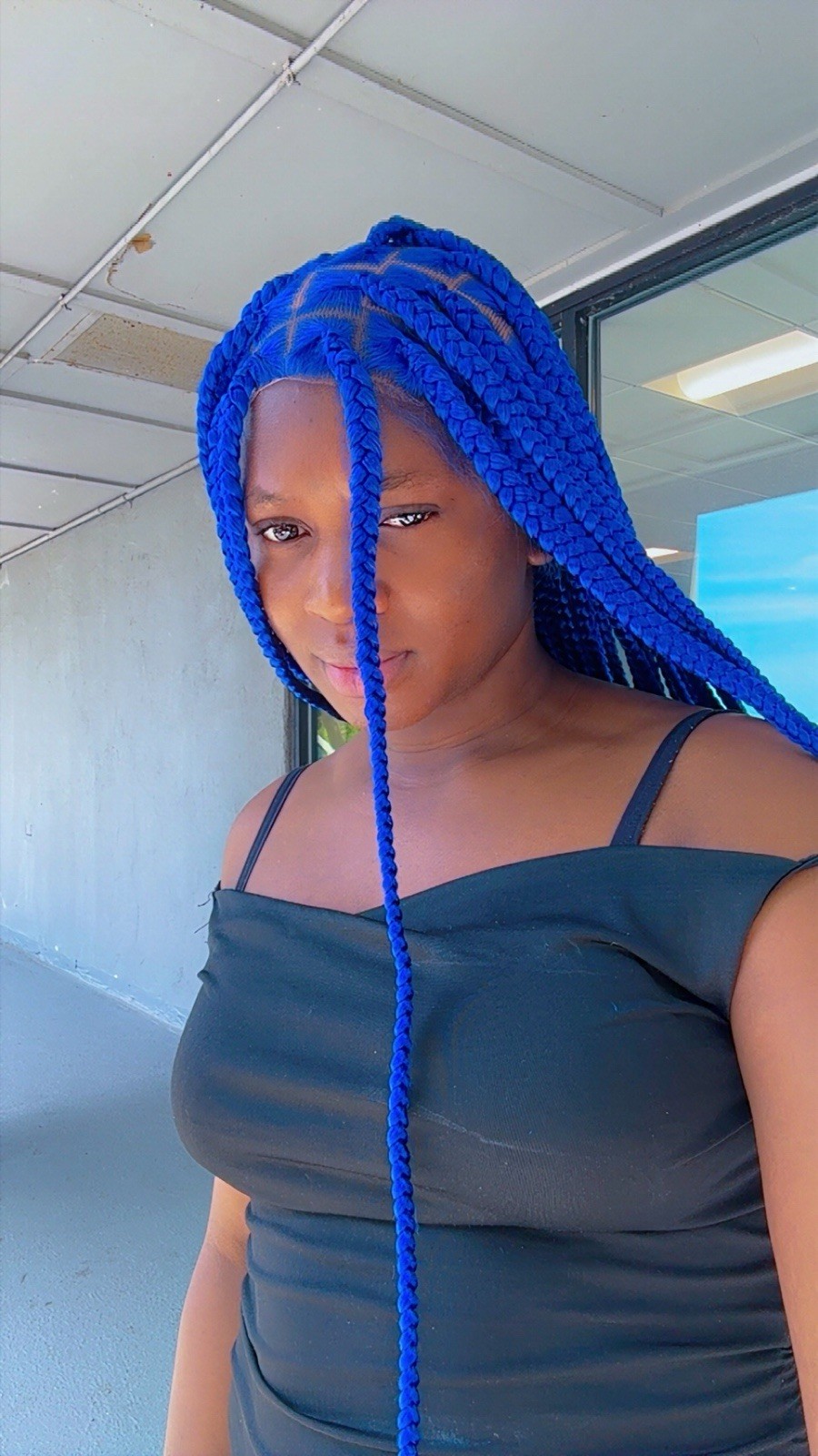 36inch Blue Individual Braids, 36inch Long Full Lace