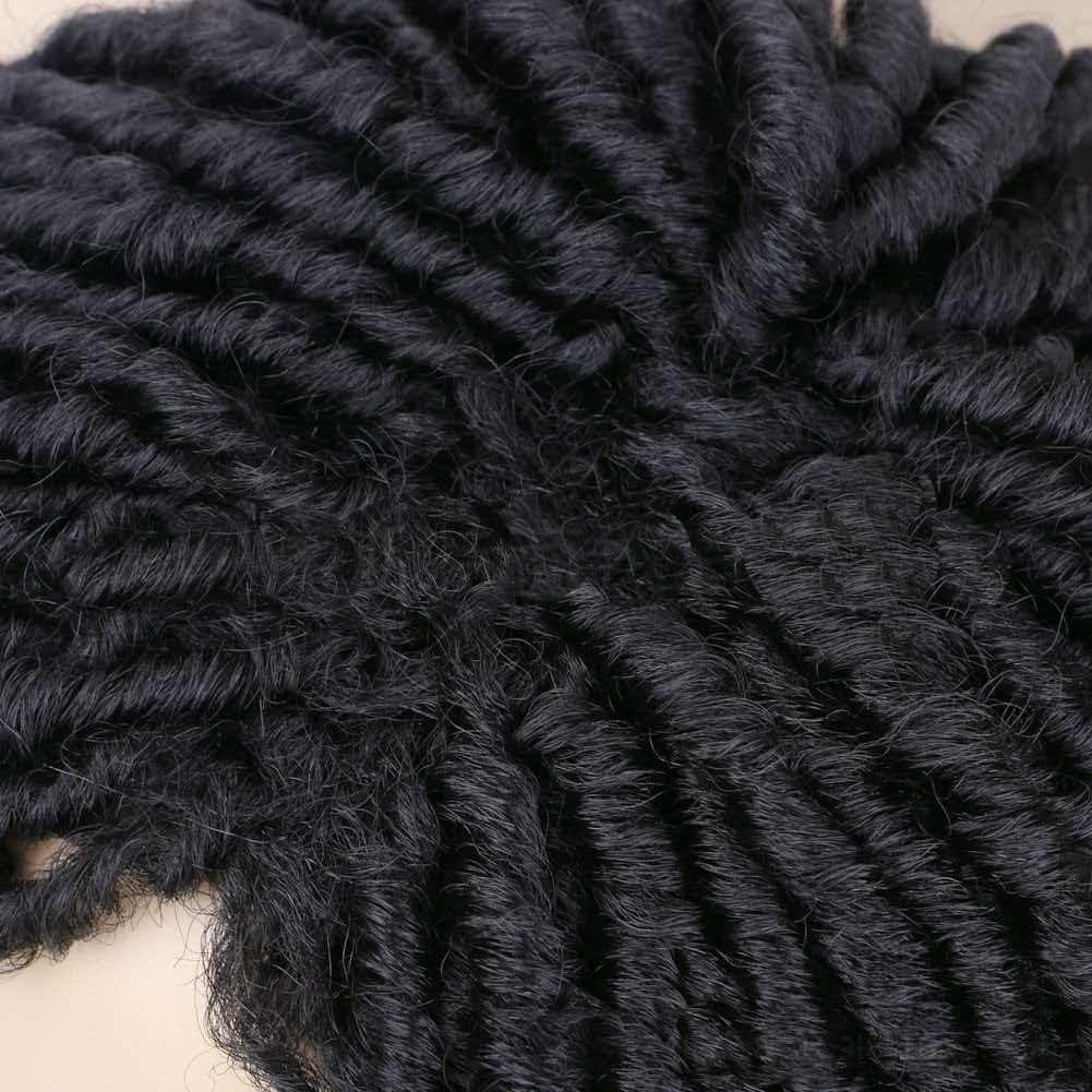 12in Kinky Curly Hair Topper with Bangs Dreadlock Style Heat Friendly Cosplay