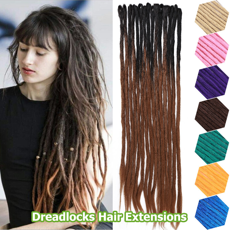 Afro Handmade Dreadlocks Hair Extension Synthetic Crochet Braided Dreads Locs US
