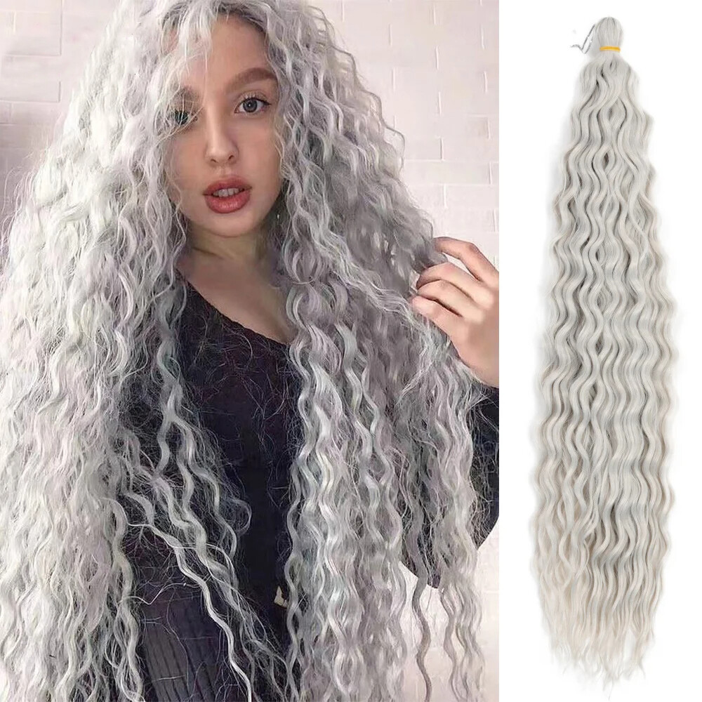 22″ Deep Wave Twist Crochet Braids Afro Curl Synthetic Braiding Hair Extensions