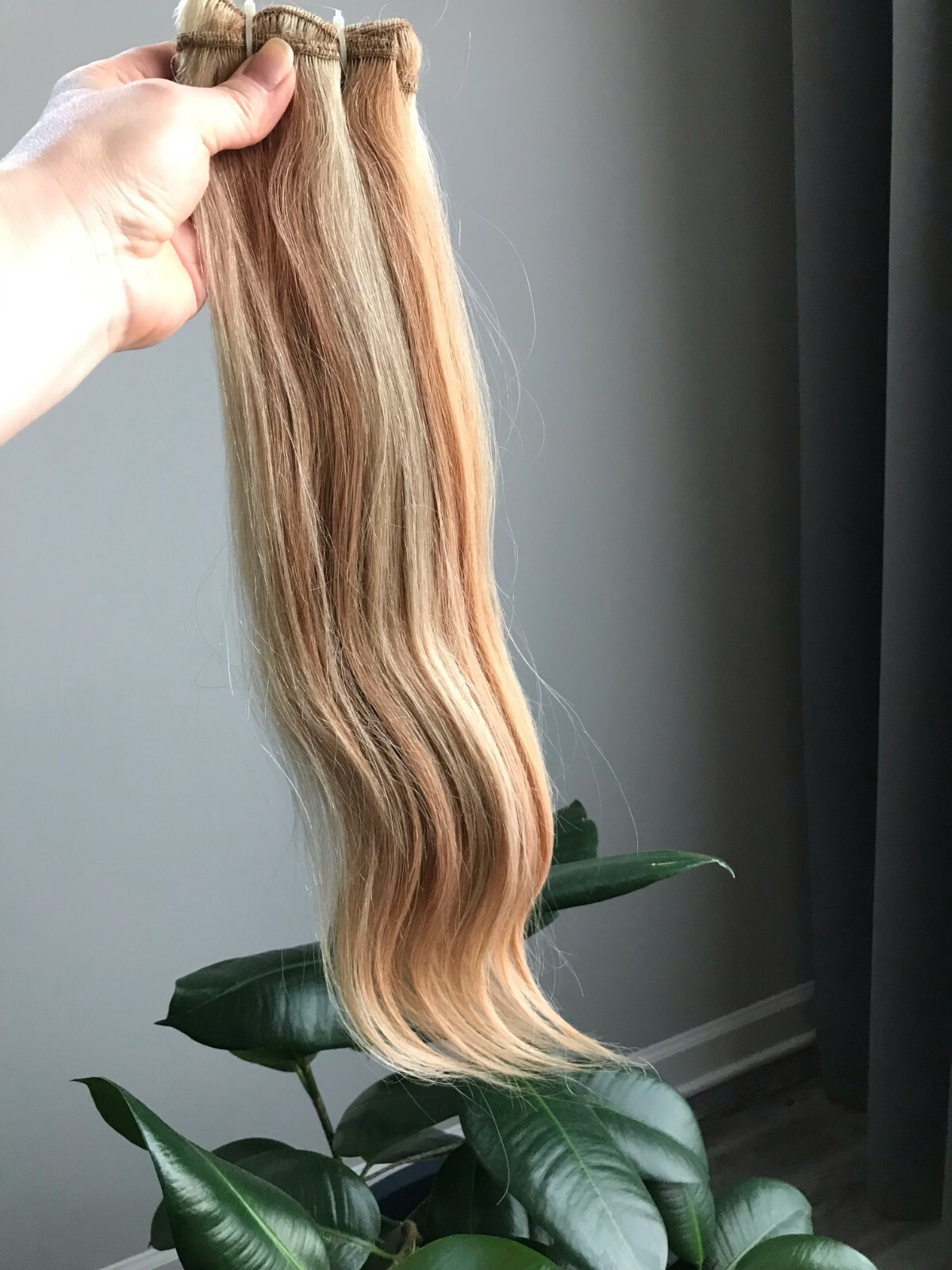 Highlight Blonde Weft Hair Extensions Sew in Human Hair 100g 19-20 inch
