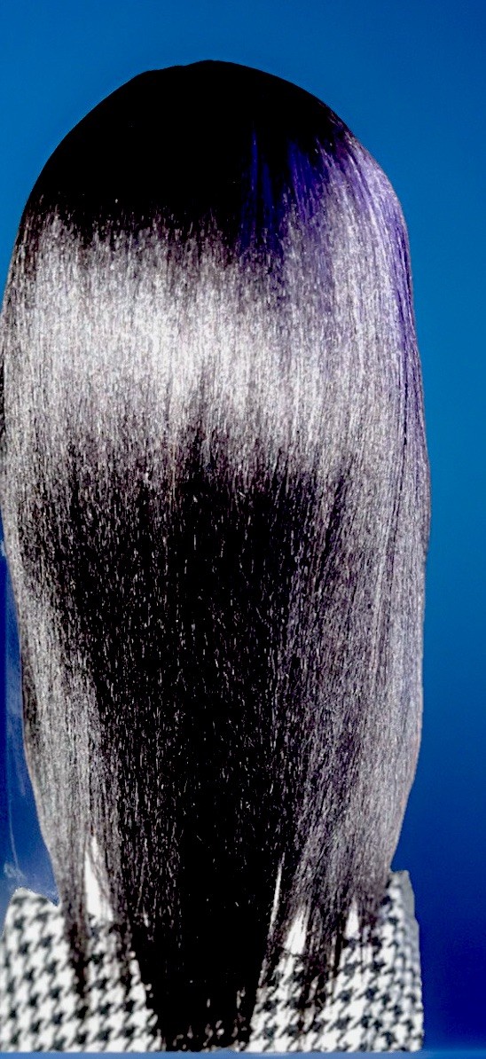 18” 100% HUMAN HAIR WIG LONG LAYERED STRAIGHT C PART YAKI FULL CAP 1B BLACK