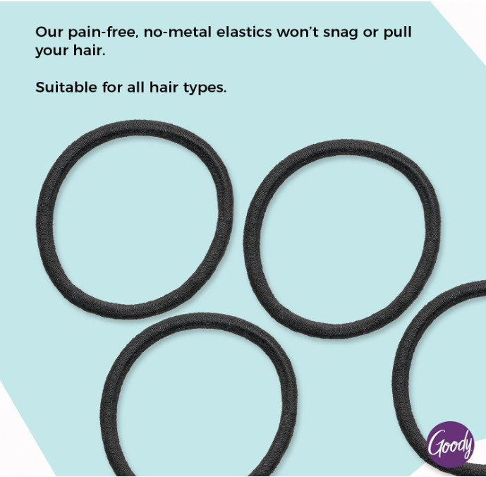 No-Pull Hair Elastics for Thick Curly Textured Hair Tangle-Free Ponytail 15Count