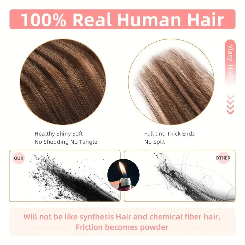 12-24 inch real hair wig pieces 100% real hair for all 16 pieces/pack