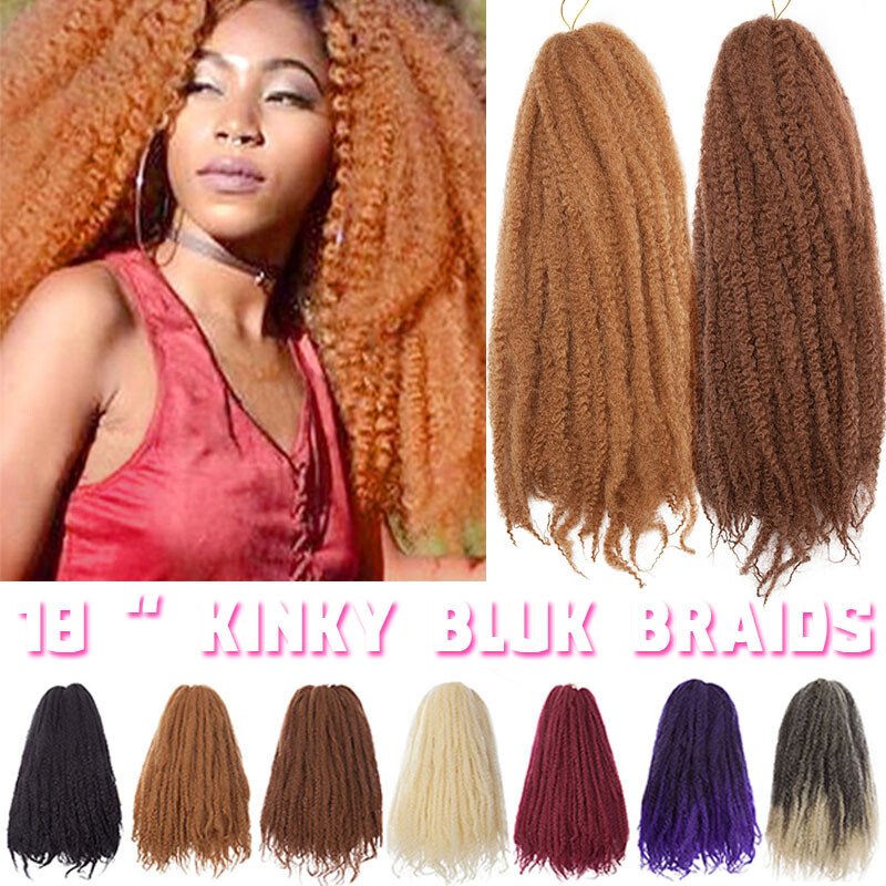 Marley Braids Hair Afro Kinky Curly Bulk Crochet Twist Braiding Hair Extension