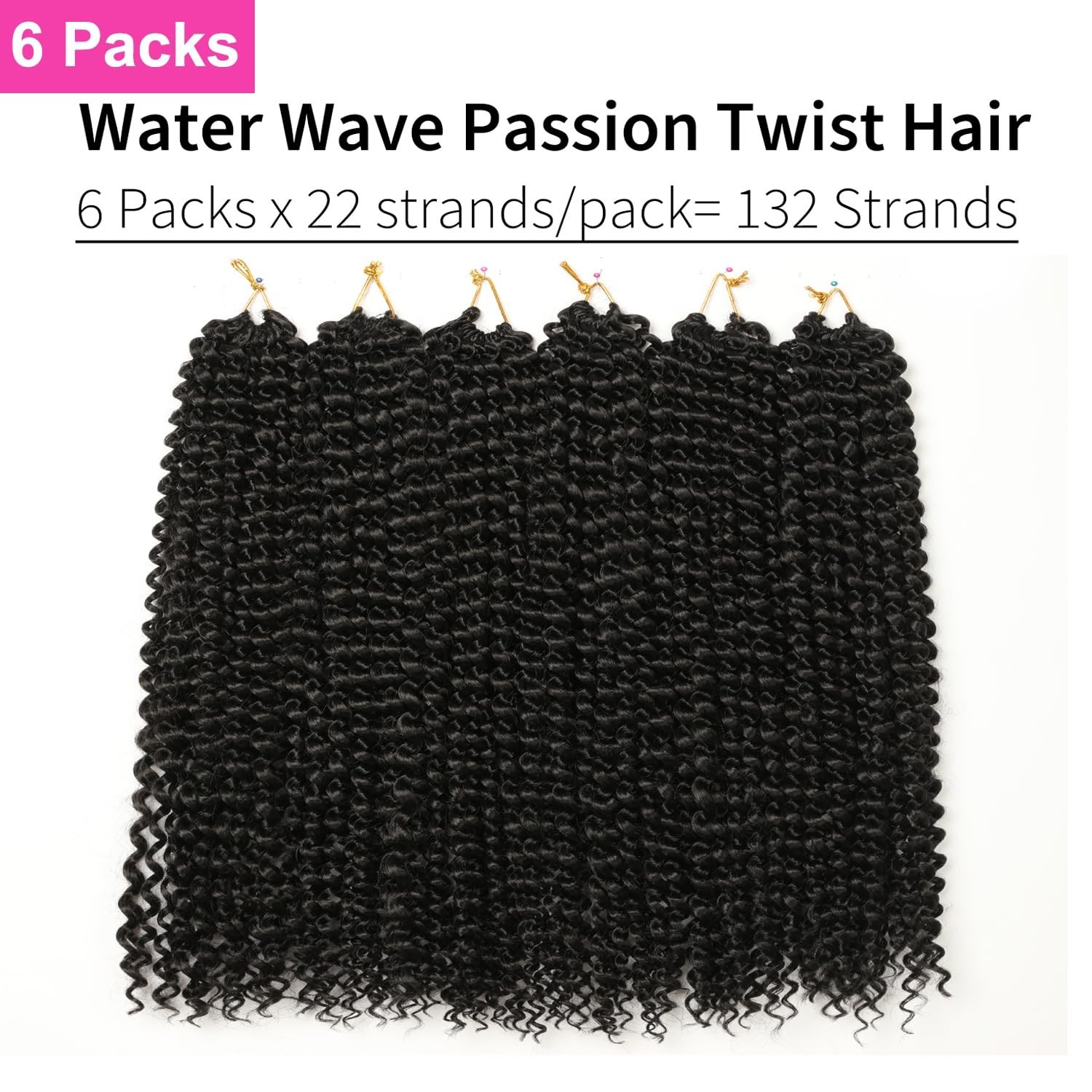 18 Inch Water Wave Crochet Hair Extensions: Passion Twist Braids in 6 Easy Packs