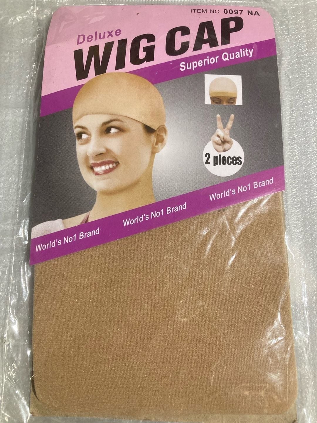 Dream World INC. Deluxe Wig Cap 2-Pack Tan Polyester Stocking Fabric