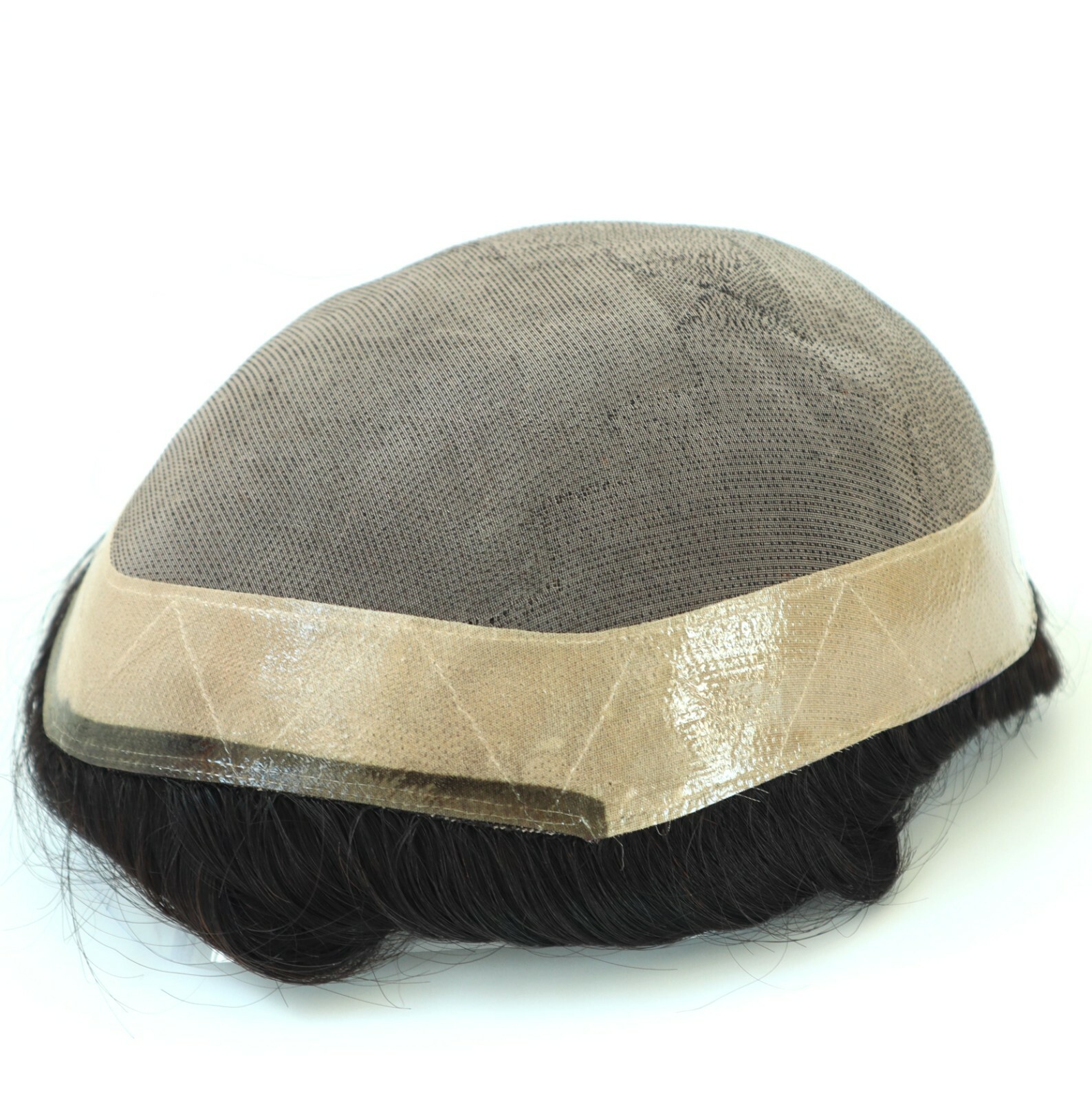 Mens Durable Hair Replacement System Fine Mono Toupee Indian Remy Hairpiece #1B