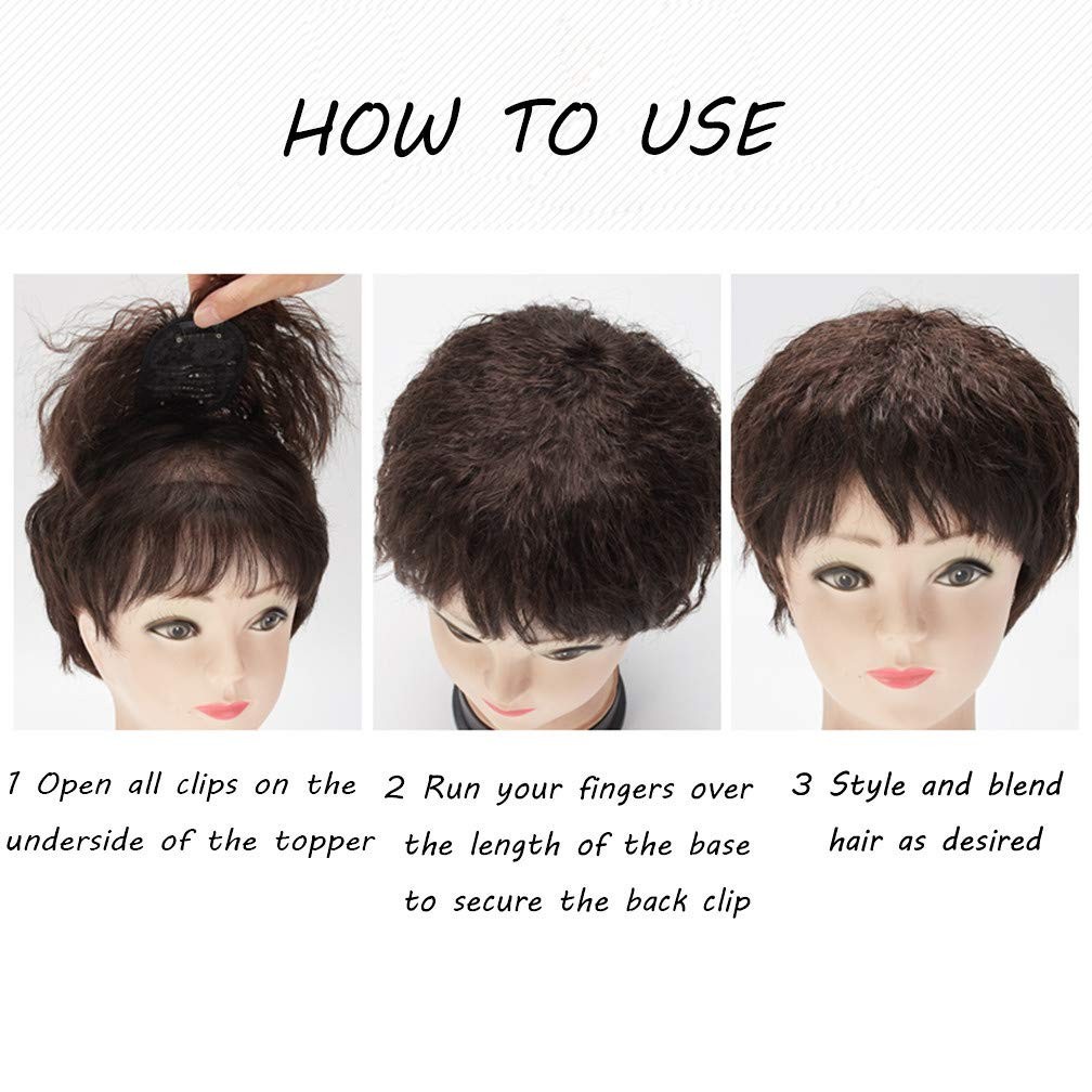 Seamless Clip in Kinky Curly Topper Replacement Replacement Wiglet Hairpiece