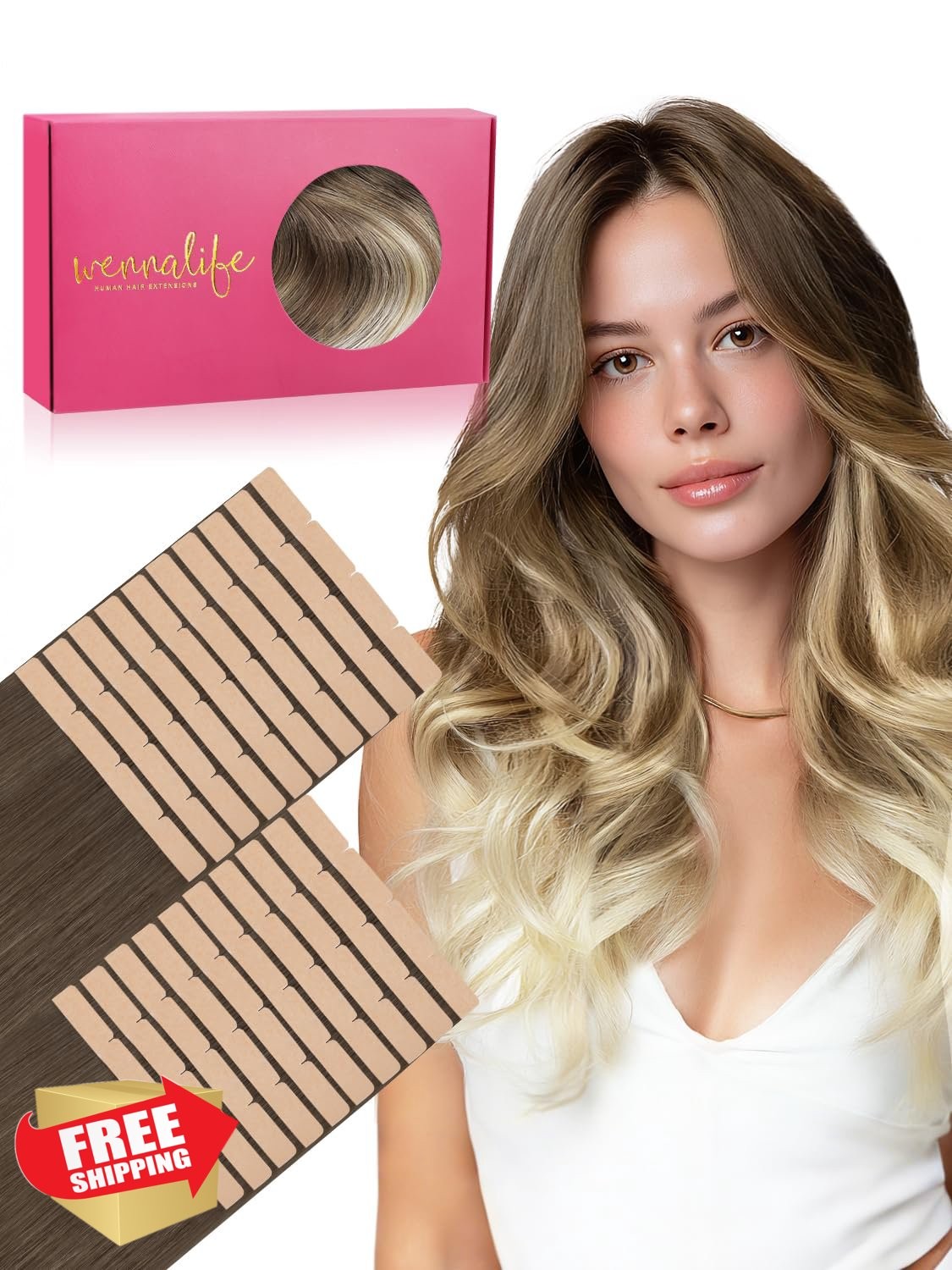 Wennalife 8cm Tape Hair #9/60 Ombre 20″