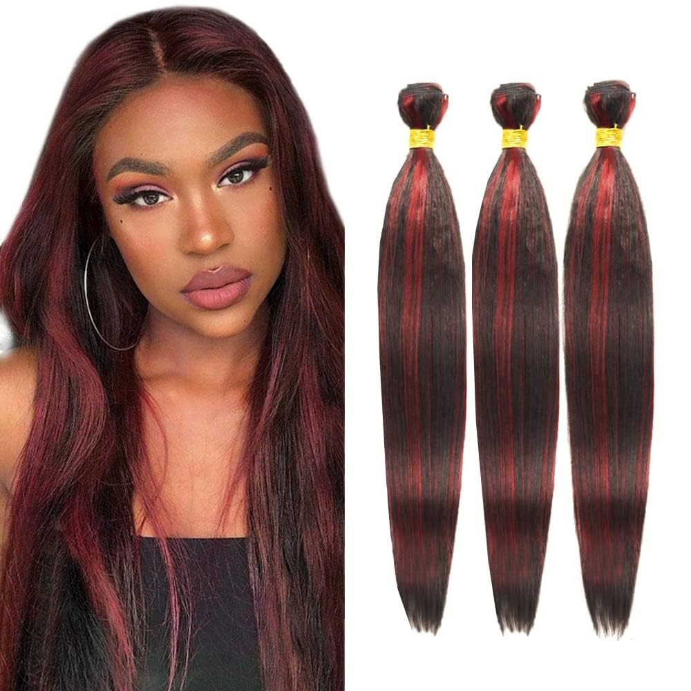 Peenoll Burgundy Body Wave Human Hair Bundles26 28 30 Inch P1B/99J Human Hair