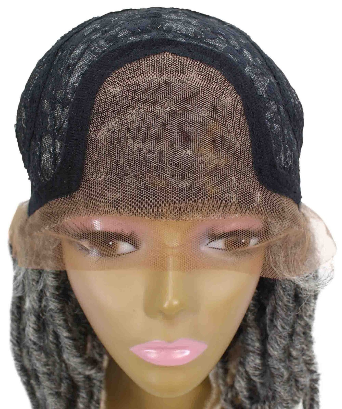 LUXLUXE Dara Curly Dara 22 in Long Dara 4X4 Hand Tied Lace Braid Braided Wig,