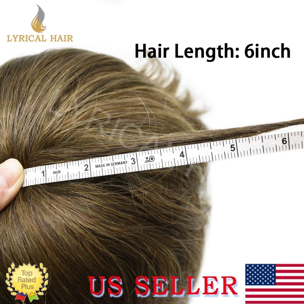 Mens Toupee Human Hair French Lace Front Natural Hairline Durable Hairpiece Wig
