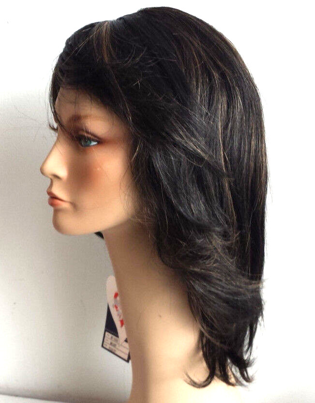 Melody Wig MT-2555 Farrah Feathered Style 70s color: FS1B/27 off-black w auburn