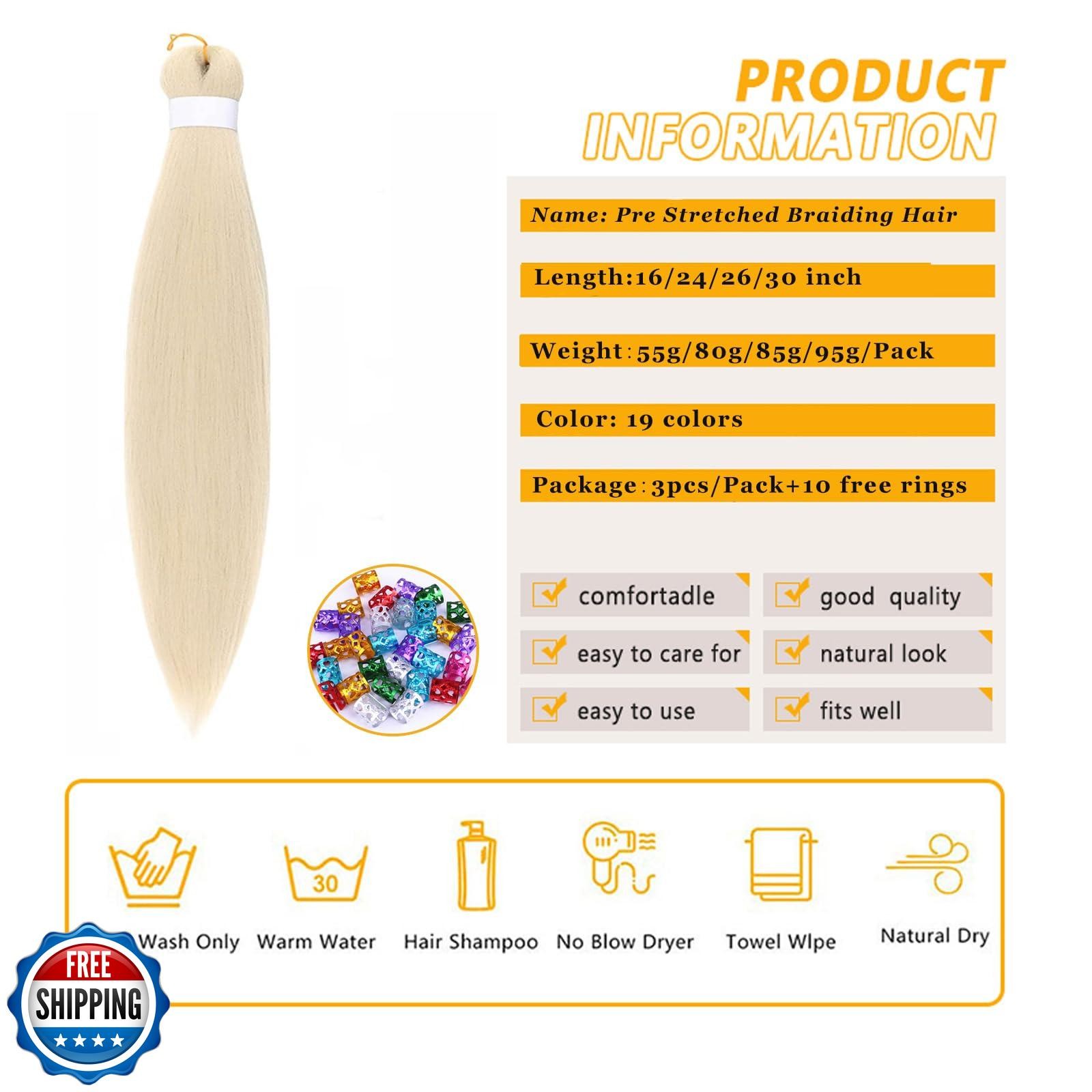 Braiding Hair Pre Stretched for Women Hair Extensions Box Braids Soft Synthet
