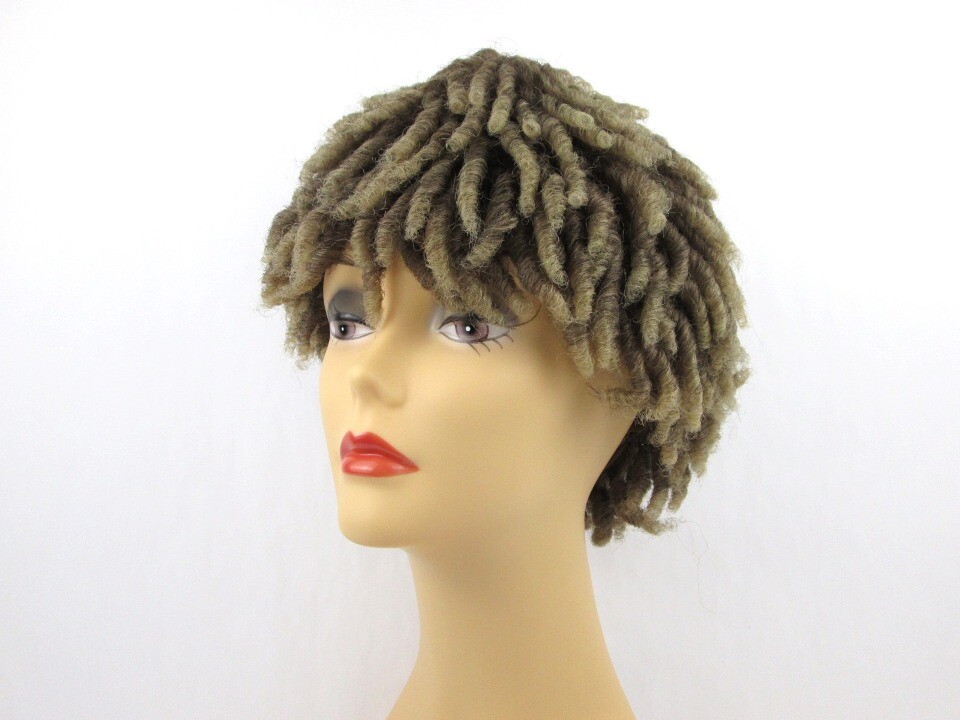ADULT MENS WOMEN SHORT TWIST CROCHET LOCS KINKY DREADLOCK WIG CURLY AFRO RACHEL
