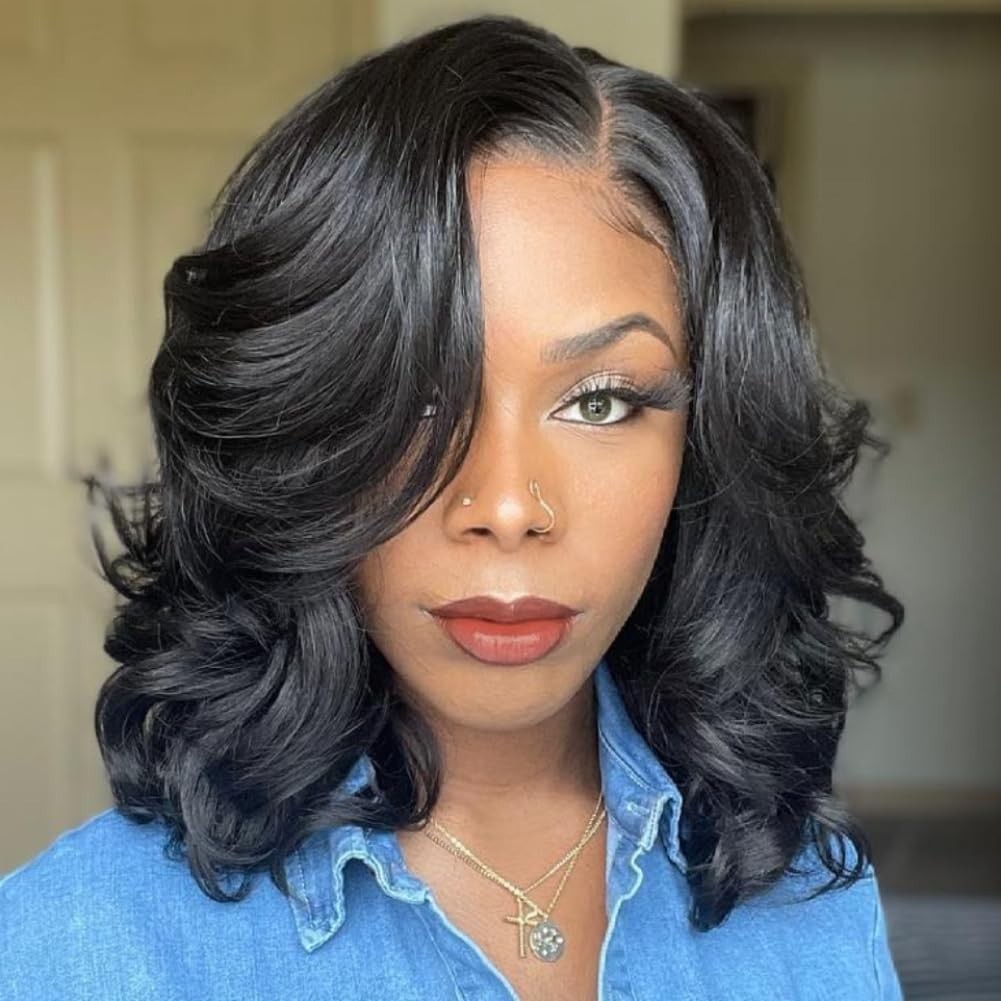 Wear and Go Glueless Wigs Human Hair Pre Plucked Pre Cut 4×4 Body Wave Bob Wig