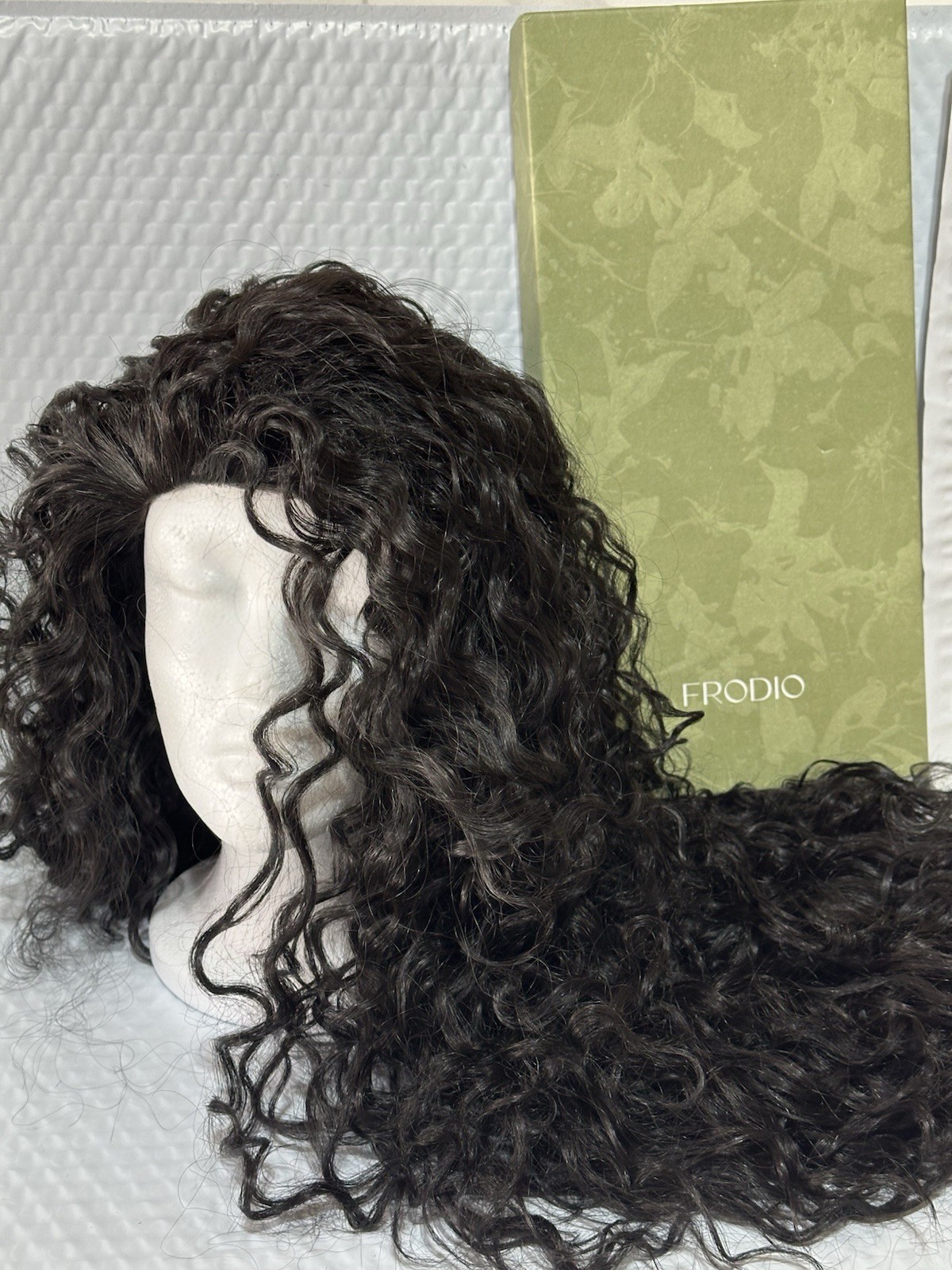 Frodio Natural Black Curly Human Hair Blend Ready To Wear Half Wig 26″